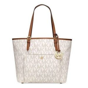 Michael Kors JET SET SIGNATURE LARGE POCKET TOTE